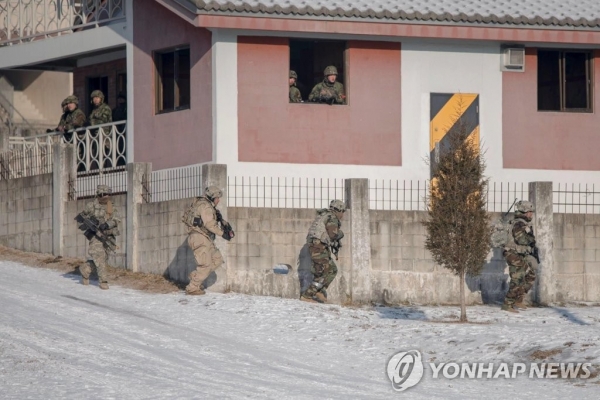 지난해 12월, 한미연합군 북한 대량살상무기 제거 훈련 모습 (연합뉴스 제공)