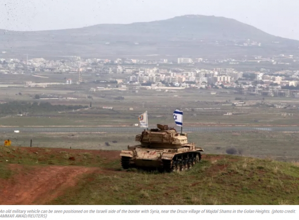 이스라엘-시리아 국경지대에 배치된 이스라엘군 탱크 [예루살렘포스트 캡처]