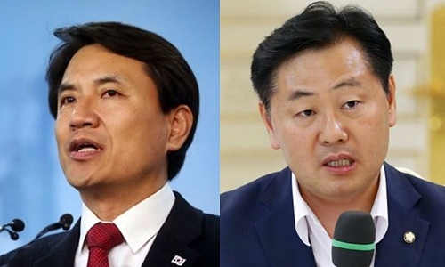 (왼쪽부터) 김진태 자유한국당 의원, 김관영 바른미래당 원내대표.(사진=연합뉴스)