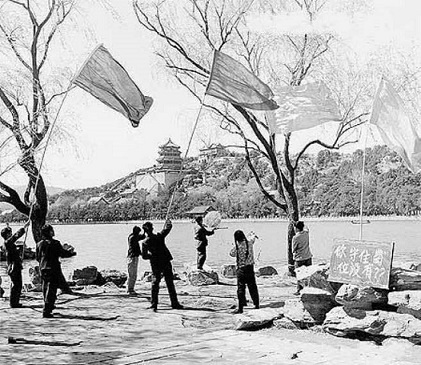 1958년 중국의 도농 전역을 휩쓴 "참새와의 전쟁" 한 장면. https://thesanghakommune.org/2017/06/05/china-myths-surrounding-the-anti-sparrow-campaign-1958/