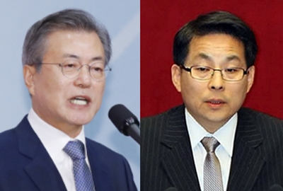 (왼쪽부터) 문재인 대통령, 차명진 자유한국당 전 재선 국회의원.(사진=연합뉴스)