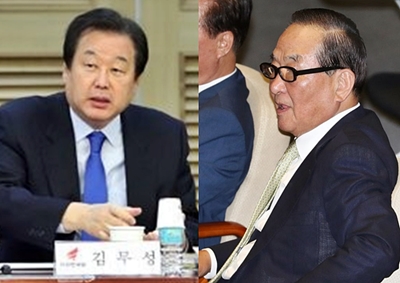 (왼쪽부터) 김무성 자유한국당 의원, 서청원 무소속 의원.(사진=연합뉴스)