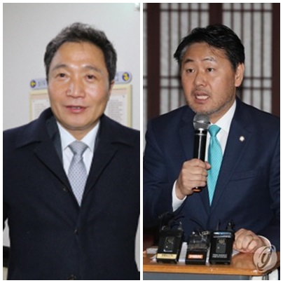 이학재 자유한국당 의원(左), 김관영 바른미래당 원내대표(右). (사진=연합뉴스)