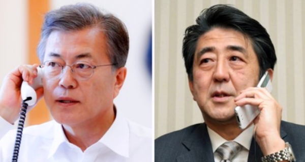 문재인 대통령(左), 일본 아베 총리. (사진=연합뉴스)