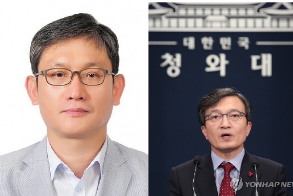 (좌)여연호 신임 국정홍보비서관 (우)김의겸 청와대 대변인