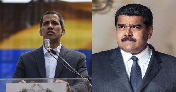 (좌) 후안 과이도 베네수엘라 임시 대통령, (우) 니콜라스 마두로