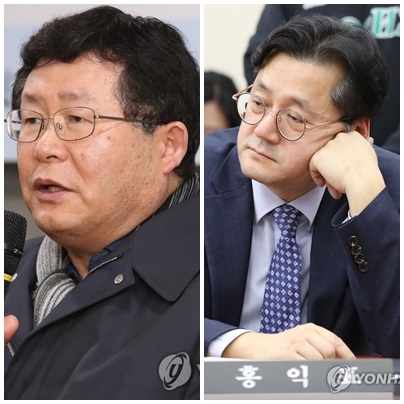 '20대 비하' 발언으로 논란에 휩싸인 설훈(左), 홍익표 더불어민주당 의원. (사진=연합뉴스)