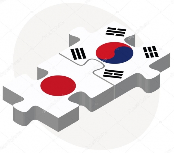 한국과 일본 관계를 퍼즐로 풀어낸 한 일러스트 작품. (사진 = Depositphotos)