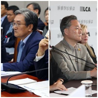 노영민 대통령 비서실장(左), 표창원 더불어민주당 의원. (사진=연합뉴스)
