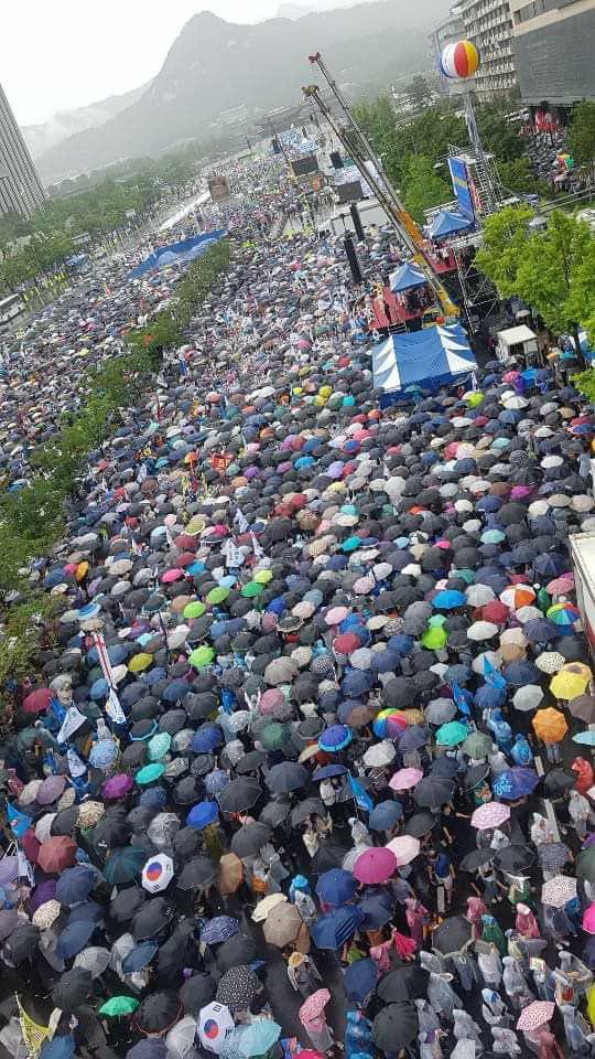 지난 8월 15일 광복절, 광화문 광장 일대를 가득 메운 국민들의 모습. (사진=남규원씨 페이스북)