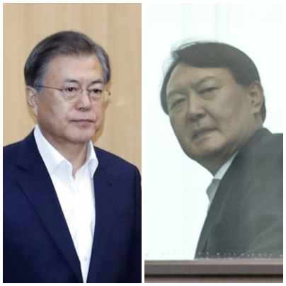 문재인 대통령(左), 윤석열 검찰총장. (사진=연합뉴스)