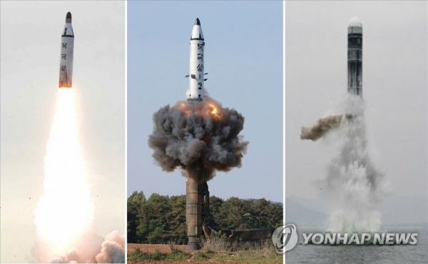 북한이 발사한 북극성 1형, 2형, 3형./연합뉴스