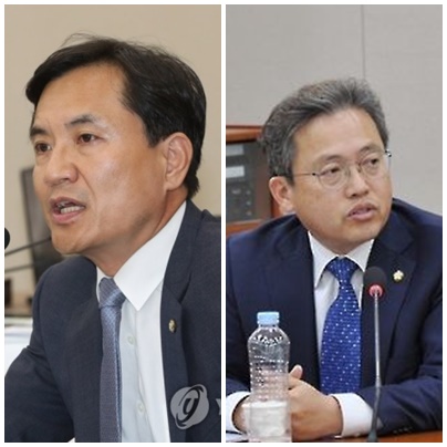 김진태 자유한국당 의원(左), 송기헌 더불어민주당 의원. (사진=연합뉴스)