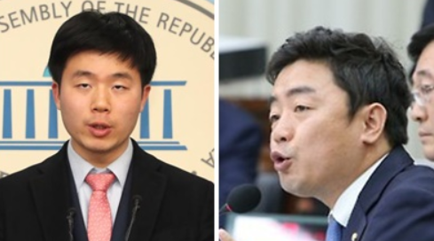 장능인 자유한국당 상근부대변인(左), 강훈식 더불어민주당 의원. (사진=연합뉴스)