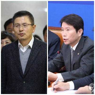 황교안 자유한국당 대표(左), 이인영 더불어민주당 원내대표. (사진=연합뉴스)