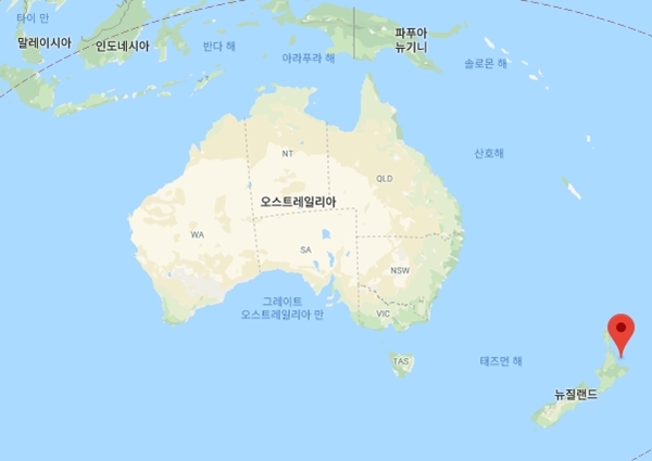 뉴질랜드 '화이트섬'의 위치.(지도=구글 지도)