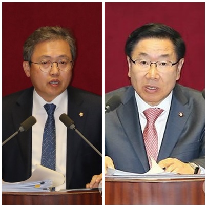 송기헌 더불어민주당 의원(左), 이강후 전 자유한국당 의원. (사진=연합뉴스)