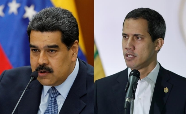 니콜라스 마두로 베네수엘라 대통령(왼쪽)과 후안 과이도 임시대통령(오른쪽).(사진=로이터)