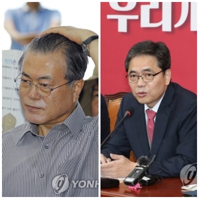 문재인 대통령(左), 곽상도 자유한국당 의원. (사진=연합뉴스)