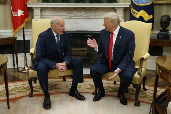 도널드 트럼프 미국 대통령과 존 켈리 前백악관 비서실장