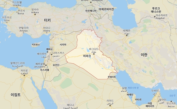 이라크의 위치.(지도=구글지도)