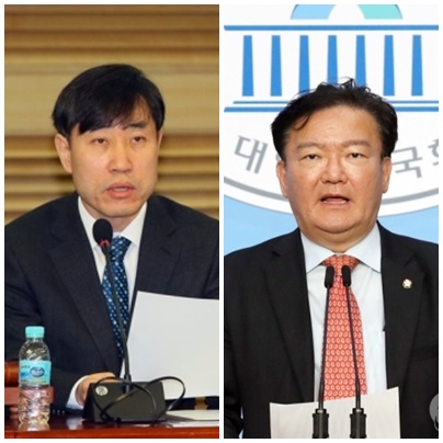 하태경 미래통합당 의원(左), 민경욱 전 미래통합당 의원. (사진=연합뉴스)