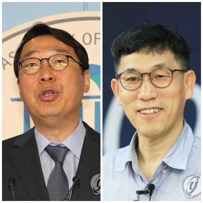 윤영찬 더불어민주당 의원(左), 진중권 전 동양대 교수. (사진=연합뉴스)