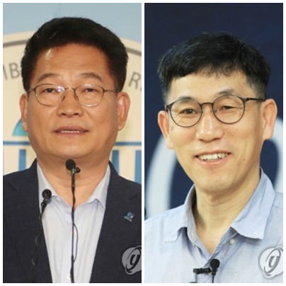 송영길 더불어민주당 의원(左), 진중권 전 동양대 교수. (사진=연합뉴스)