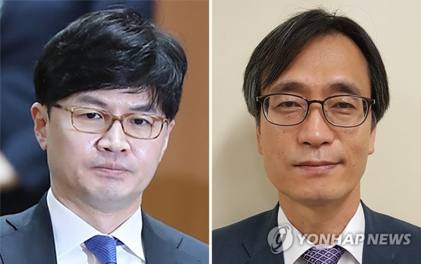 한동훈 검사장(왼쪽)과 수사팀장인 정진웅 부장검사./연합뉴스
