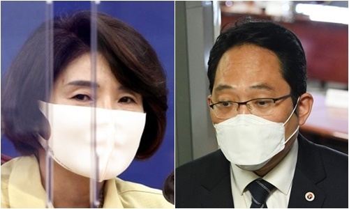 한정애 더불어민주당 정책위의장(左), 최대집 대한의사협회 회장. (사진=연합뉴스)