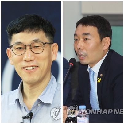 진중권 전 동양대 교수(左), 김용민 더불어민주당 의원. (사진=연합뉴스)