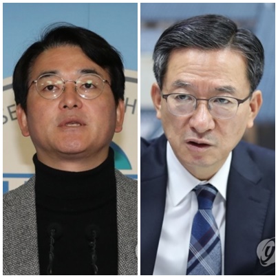 박용진 더불어민주당 의원(左), 정성호 의원. (사진=연합뉴스)