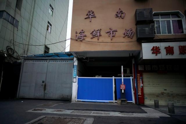 중국 후베이성 우한시 중심부에 위치한 화난수산시장. '우한 코로나바이러스' 사태 초기 환자가 다수 발생한 곳이다.(사진=로이터)