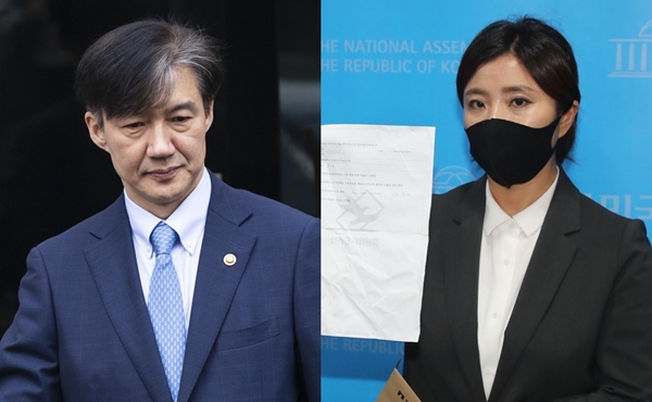 조국 전 법무부 장관(왼쪽)과 김소연 변호사(오른쪽).(사진=연합뉴스)
