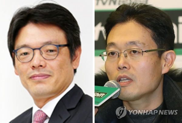 이동훈 전 조선일보 논설위원(왼쪽), 이상록 국민권익위원회 홍보담당관(오른쪽)