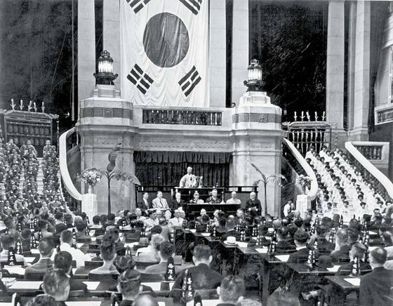 1948년 5월 31일 대한민국 제헌국회 개회 기도문 모습.(사진=이승만기념관, 편집=조주형 기자)