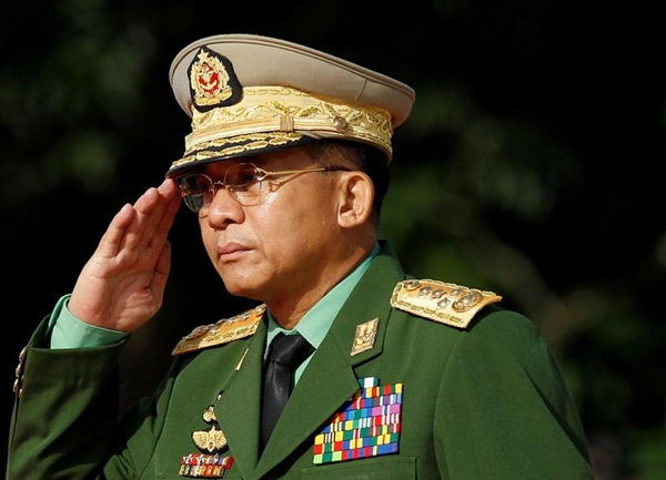 민 아웅 흘라잉 미얀마 국군 총사령관.(사진=로이터)