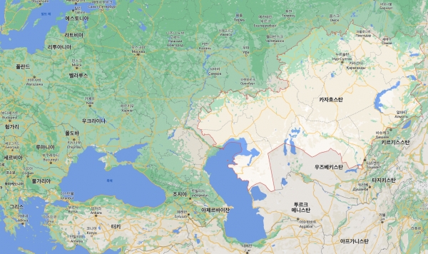 카자흐스탄 지도.(지도=구글맵)