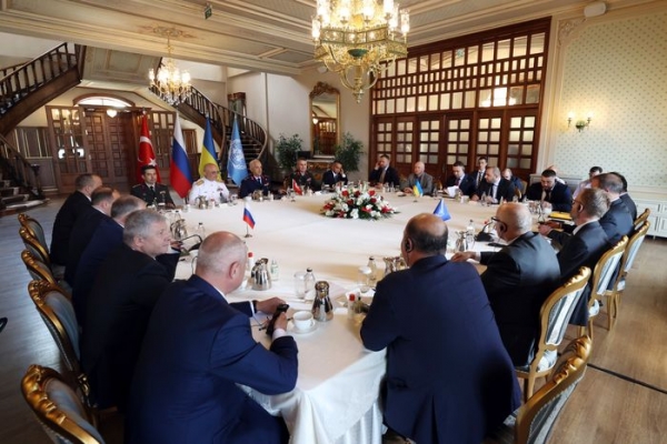 러시아, 우크라이나, 튀르키예, UN 관계자들이 이달 초 이스탄불에서 곡물 수출 관련 회담을 열었던 것으로 알려졌다. [사진=월스트리트저널]