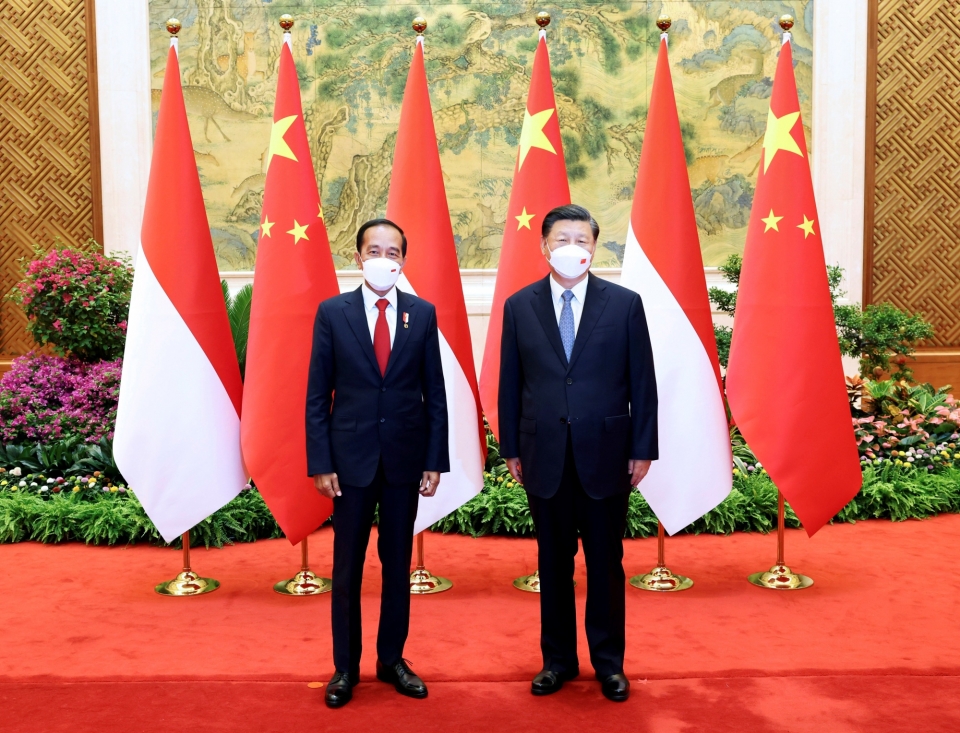 조코 위도도 인도네시아 대통령이 지난 7월 26일 중국 베이징을 방문해 시진핑 주석과 만난 모습 [사진=블룸버그]
