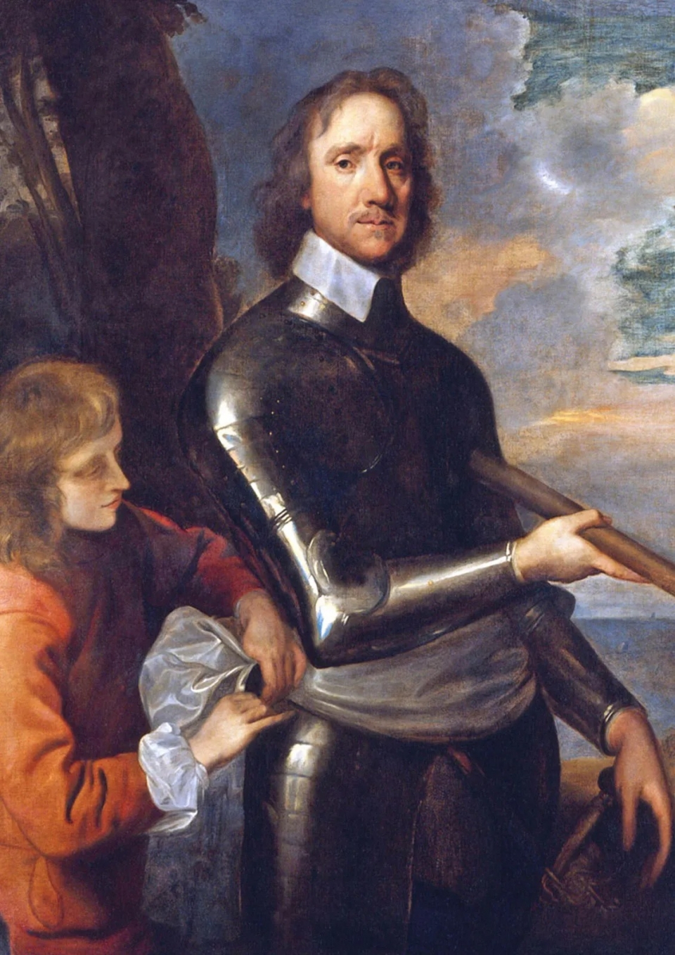 올리버 크롬웰의 초상화. 크롬웰은 의회를 장악하고 '신형군'을 조직하여 찰스 1세와 왕당파 세력을 격파했다. 종국엔 찰스 1세를 처형하는 데 이른다.