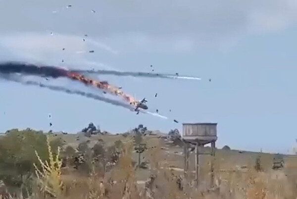 비디오게임의 한 장면으로 'X'에는 하마스 무장 대원이 박격포로 이스라엘 측 헬리콥터를 격추시키는 장면으로 게시됐다. ['X' 영상 캡처]