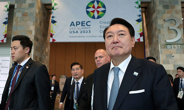 아시아태평양경제협력체(APEC) 정상회의 참석차 미국을 방문한 윤석열 대통령. [공동취재]