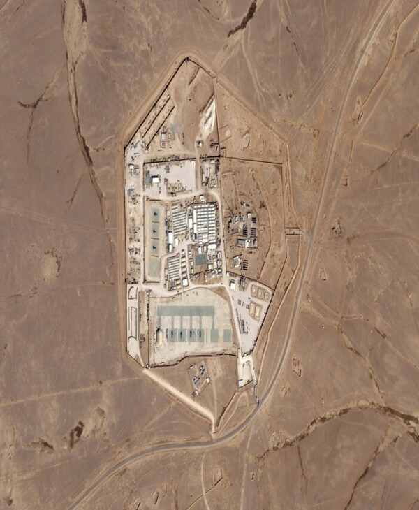 인공위성으로 촬영한 요르단 북동부의 미군 전초기지 ‘타워22.’ [AP연합]