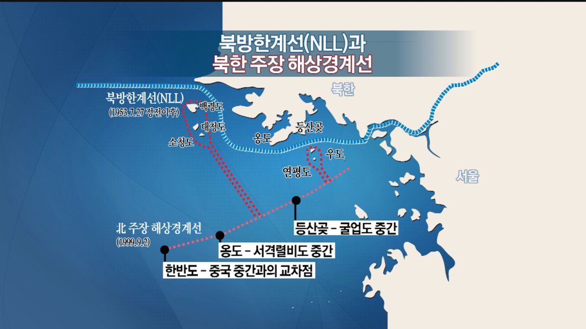 '한반도 화약고' 서해 NLL, 남북 주장 비교 그래픽.2013.03.19.(사진=연합뉴스tv)