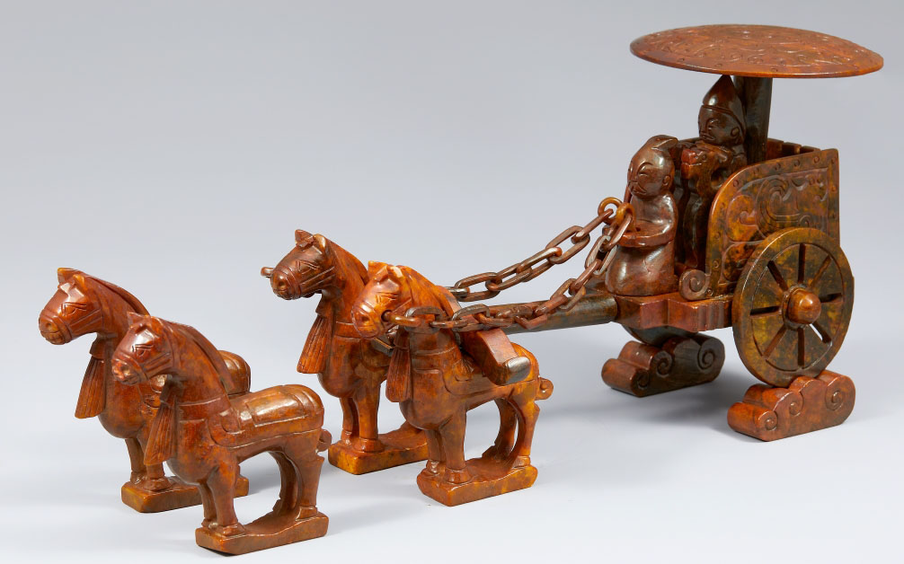 춘추전국 옥 마차, BC770~BC221, 옥, 21.5×37.1×12.2cm.